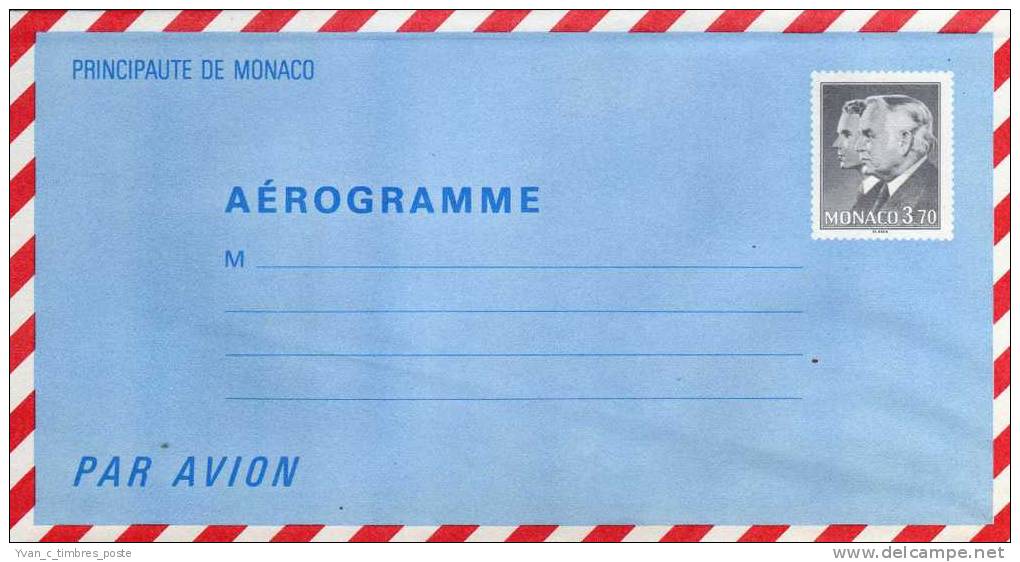 MONACO ENTIER POSTAL AEROGRAMME N° 507 RAINIER III ET ALBERT II PRINCES DE MONACO - Postal Stationery