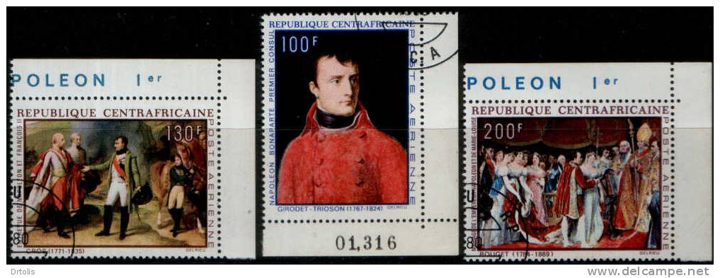 CENTRAL AFRICAN REPUBLIC / 1969 / NAPOLEON  PONAPARTE / FRANCE / 3 STAMPS / VF USED / 4 SCANS . . - Napoleon