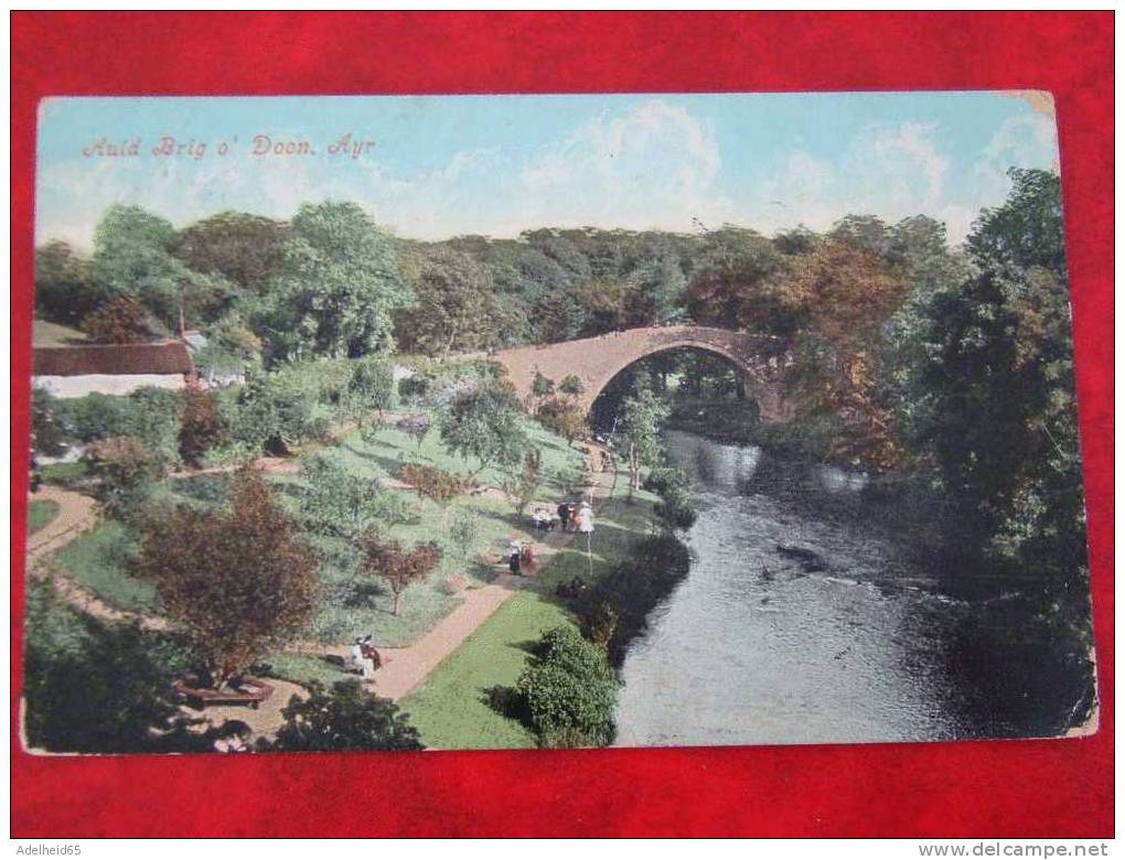 1910 Auld Brig O' Doon Ayr Broughty Ferry Postmark Postage Due To Newton Centre, MA - Ayrshire