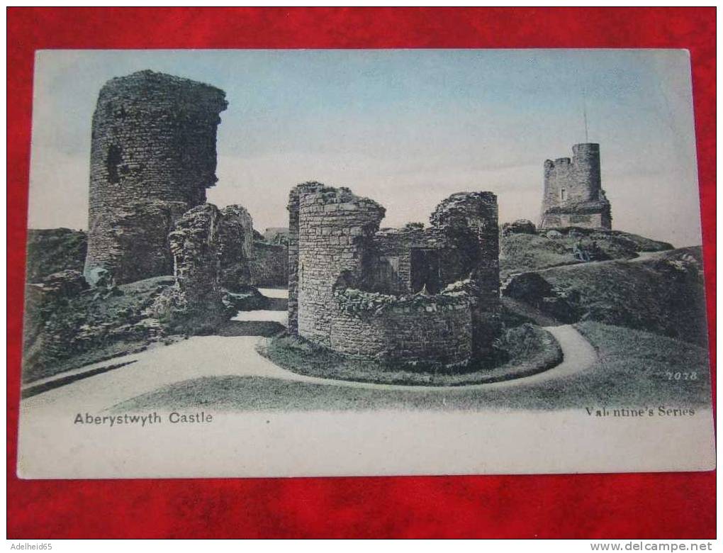 C 1910 Hand-coloured Aberystwyth Castle The Valentine 7078 - Cardiganshire