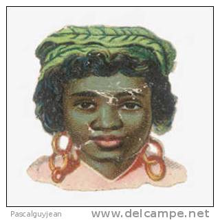 DECOUPI ANCIEN VISAGE DE FEMME NOIRE - Sonstige & Ohne Zuordnung