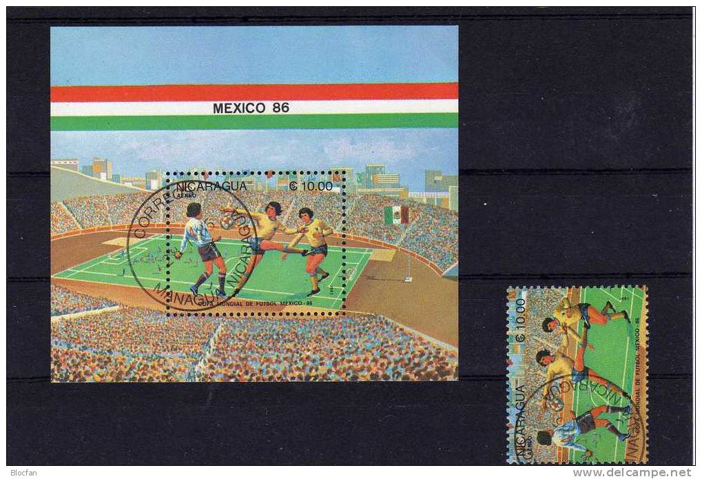 Stadion Fussball WM Mexiko 1986 Nicaragua 2560+ Block 162 O 3€ Sport Football Bloc Soccer Sheet Of America - 1986 – Mexico