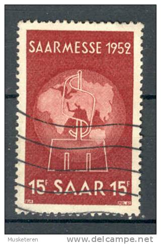 Saar 1952 Mi. 317  15 Fr Saarmesse Saarbrücken Erdkugel Messe-emblem Globe - Gebruikt