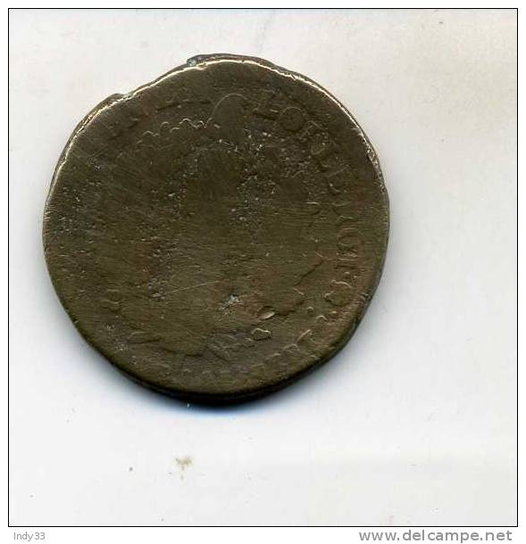 - FRANCE 1798/95 . MONNAIE CONSTITUTIONNELLE . 2 SOLS LOUIS XVI ROI DES FRANCOIS ET FAISCEAU 1792 . ATELIER N - Sonstige & Ohne Zuordnung