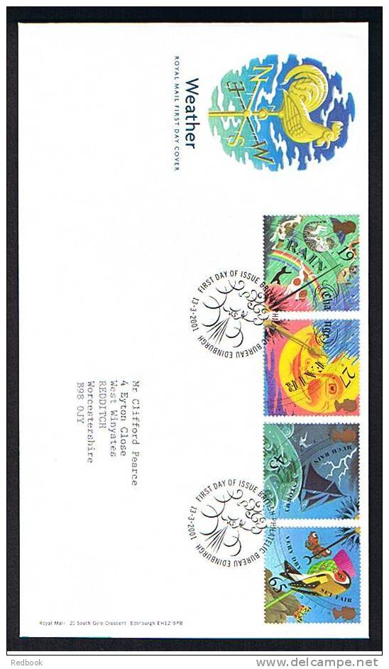 2001 GB FDC First Day Cover Weather  - Ref 473 - 2001-2010. Decimale Uitgaven