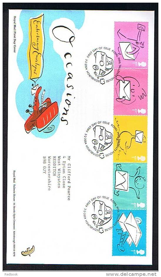 2004 GB FDC First Day Cover - Occasions - Entertaining Envelopes - Ref 474 - 2001-2010 Em. Décimales