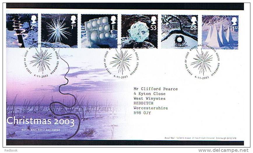 2003 GB FDC First Day Cover - Christmas - Ref 474 - 2001-2010 Em. Décimales