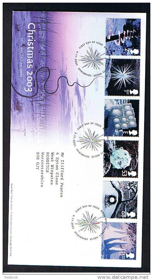 2003 GB FDC First Day Cover - Christmas - Ref 474 - 2001-2010 Em. Décimales