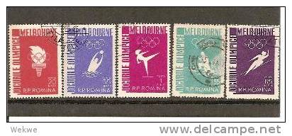 RumMi.Nr.1598-1602/ 1956, Olympiade Melbourne O - Ete 1956: Melbourne