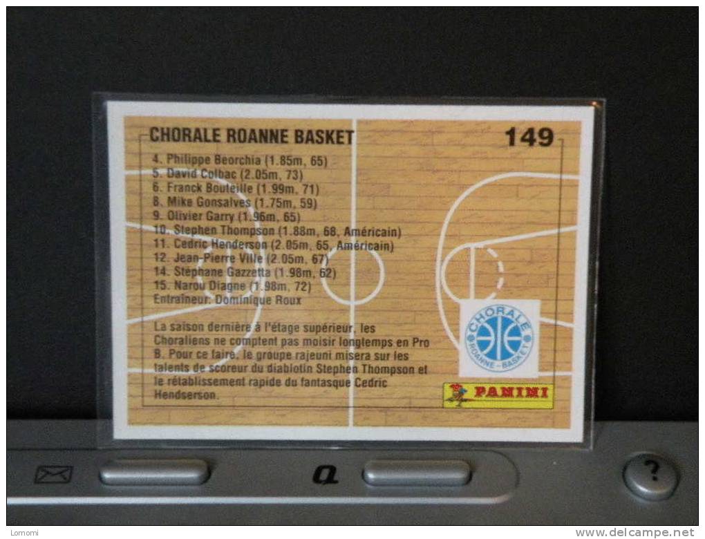 Carte  Basketball  1994, équipe, Chorale Roanne Basket  - N° 149 - 2scan - Kleding, Souvenirs & Andere