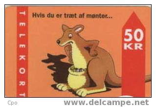 # DANMARK A7 Kangaroo  50 Magnetic -animal,kangourou,kangaro O-   Tres Bon Etat - Danimarca