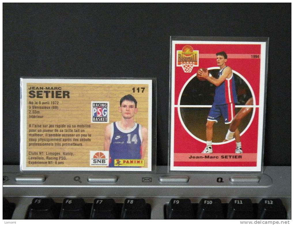 Carte  Basketball, 1994 équipe - RACING PSG - Jean Marc SETIER - N° 117 - 2scan - Habillement, Souvenirs & Autres