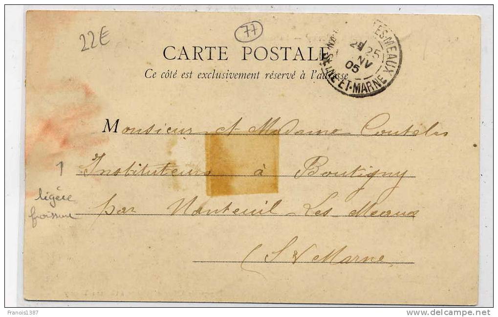 Ref 163 - TORCY - La Guignette (1905 - RARE CARTE PRECURSEUR - Scan Du Verso) - Torcy