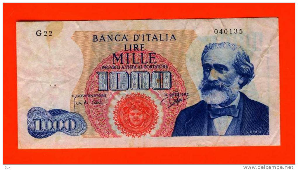 BANCONOTA DA LIRE 1000  VERDI  1° TIPO   ANNO  14 01 1964  VEDI FOTO  CART 64 - 1000 Lire