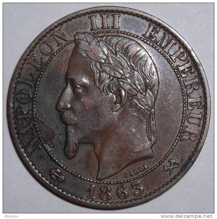 Napoléon III 5 Centimes 1863 K BORDEAUX Pr. SUP - 5 Centimes