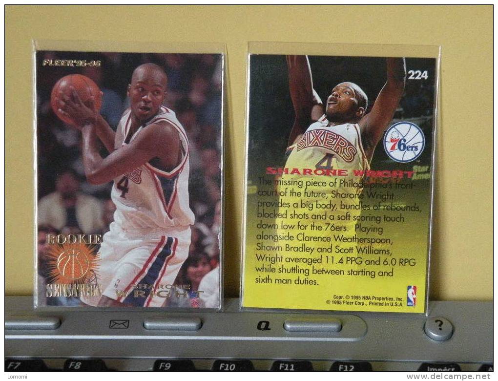 Carte  Basketball US 1992/93/94/95/96 - Sharone Wright  - N° 224 - 2 Scan - Philadelphia 76ers