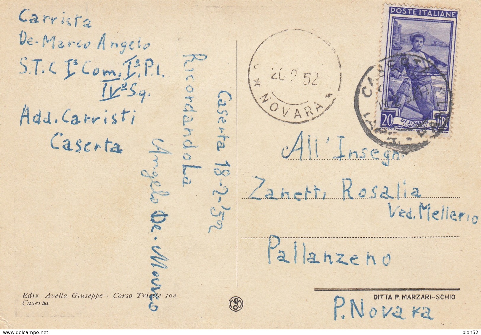 1922-CASERTA-PIAZZA VESCOVADO-1952-FG - Caserta