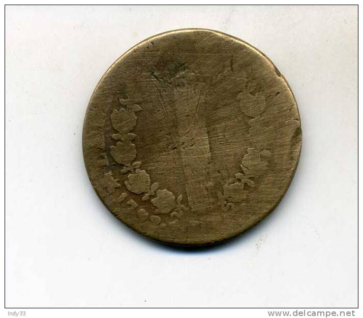 - MONNAIE FRANCE 1789/95 . 12 DENIERS LOUIS XVI ET FAISCEAU . 1793? ATELIER B? - Sonstige & Ohne Zuordnung