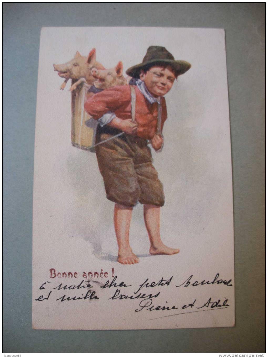 Porteur De Cochon - 1903 - Pigs