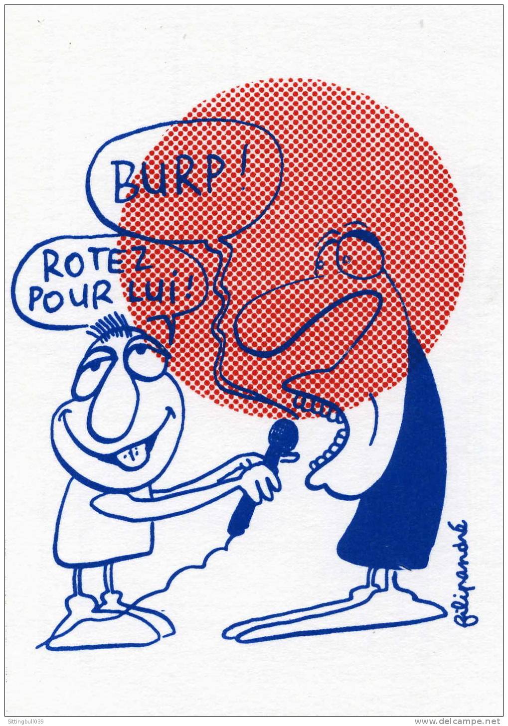 APRÈS LES ELECTIONS, BURP !. CP, SERIGRAPHIE DE P. MARQUER. Tirage Lté 100 Ex Ntés Dessin De Filipandré. RARE! - Filipandre