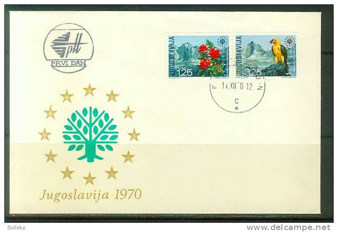Yougoslavie  -  Lettre De 1970  -  Idées Européennes  -  Rapaces  -  Fleurs  -  Valeur 22 Euros - Briefe U. Dokumente