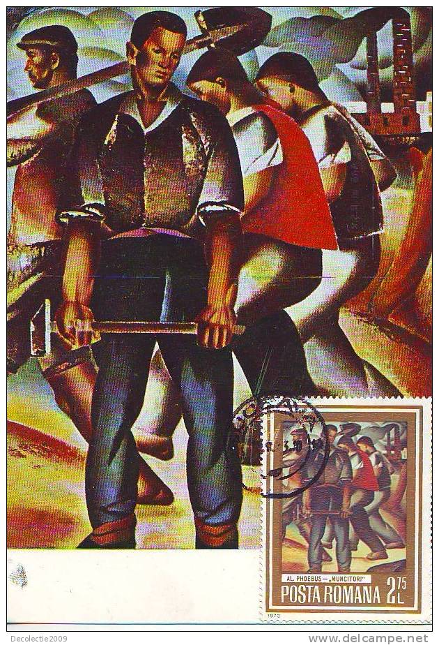 ZD1837 Cartes Maximum Maxi Card Romania Art Al Phoeus Workers Painting - Impressionisme