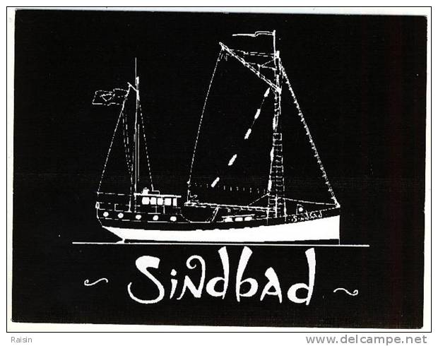 Carte Publicitaire "Sindbad" Bâteau De Croisière Baie De Marigot St  Martin Antilles TBE - Saint Martin