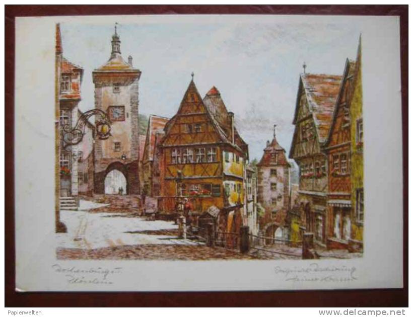 Rothenburg - Künstlerkarte Plönlein - Rothenburg O. D. Tauber