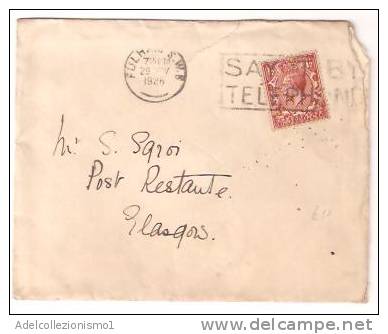 33997)lettera Con  1 E 1/2 + Annullo Da Fulham A Glasgow Il 13-11-1926 - Cartas & Documentos