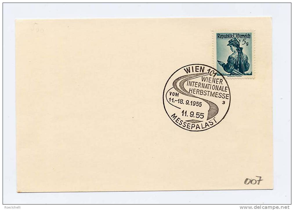 13.9.1955  -  Sonderstempel-Blatt    Wiener Internat. Herbstmesse  (SSt 007) - Lettres & Documents