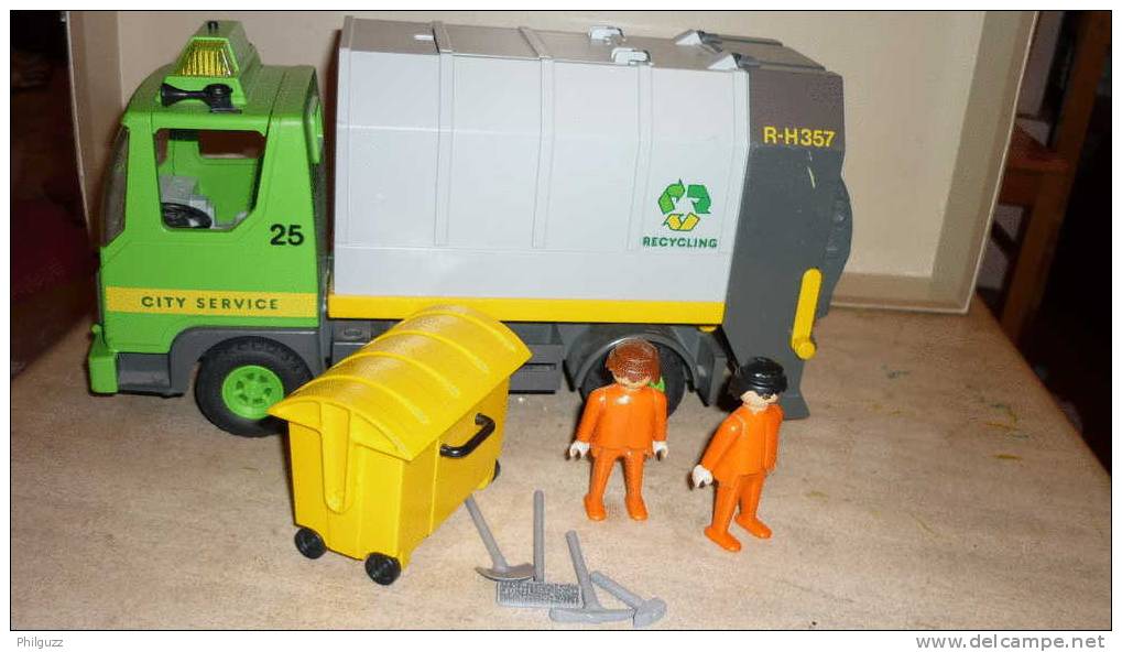 PLAYMOBIL EQUIVALENCE BOITE 3121 CAMION POUBELLES RECYCLAGE