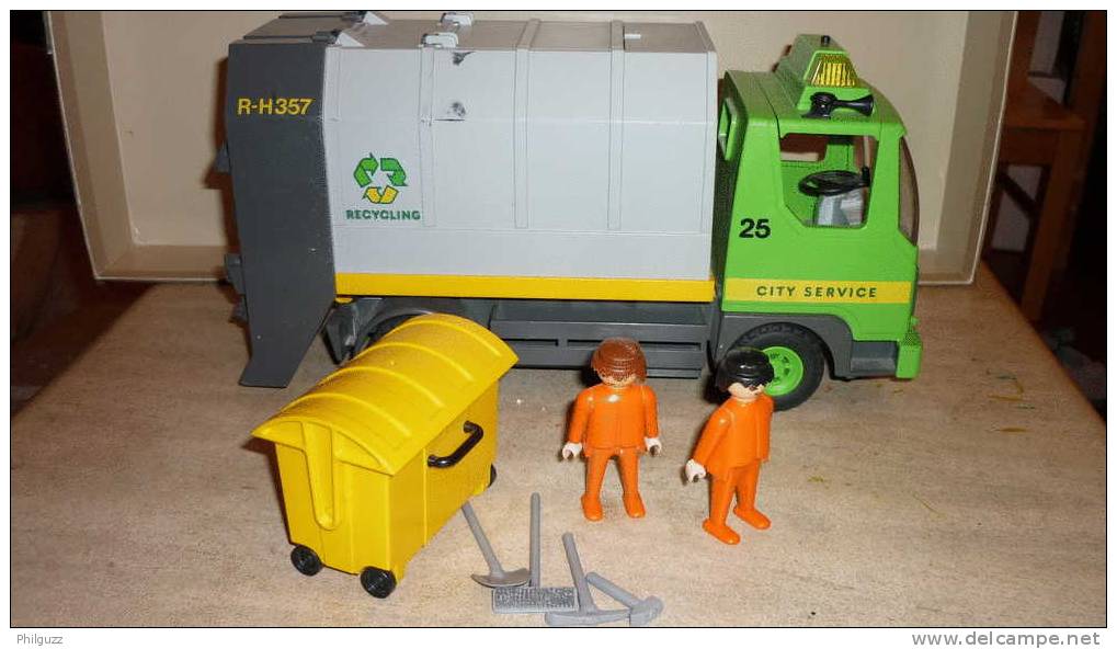 PLAYMOBIL EQUIVALENCE BOITE 3121 CAMION POUBELLES RECYCLAGE - Playmobil