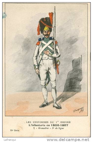 UNIFORMES -regiments -ref 533- Illustrateur E L Bucquoy - L Infanterie En 1806-1807- Grenadier -3eme De Ligne - Uniformes