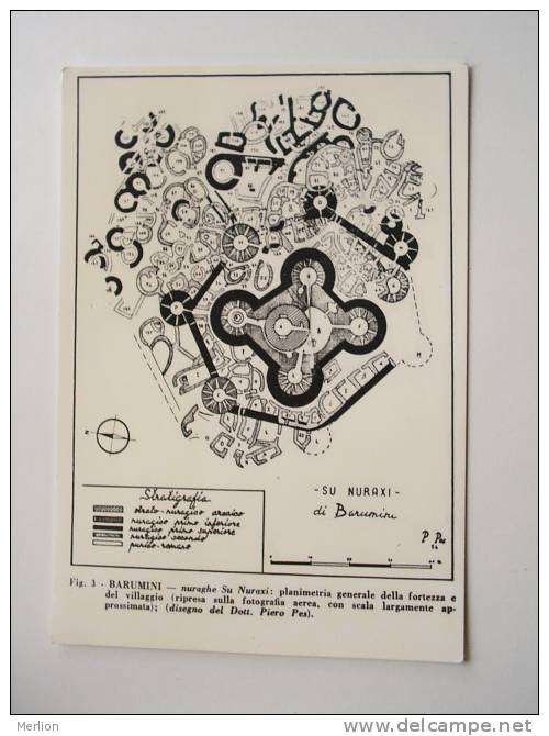 Italia -BARUMINI NURAGHE SU NURAXI PLANIMETRIA GENERALE DELLA FORTEZZA E DEL VILLAGGIO   - Map - VF  D60923 - Oristano