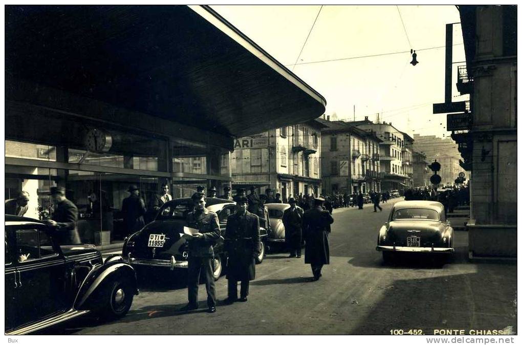 PONTE CHIASSO - CONFINE ITALO SVIZZERO - ANIMATA -  AUTOMOBILI MILITARI  DOGANA COMO   NON   VIAGGIATA COME DA FOTO - Zoll