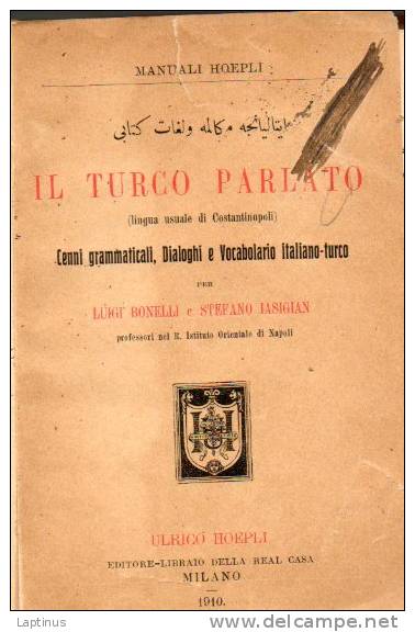 MANUALE HOEPLI Il Turco Parlato 1910 - Livres Anciens