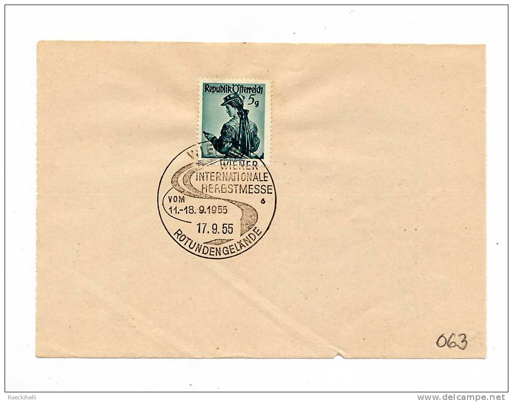 Sonderstempel-Blatt  -  17.9.55  -  Wien 101 - Wiener Internat. Herbstmesse  (SSt 063) - Briefe U. Dokumente