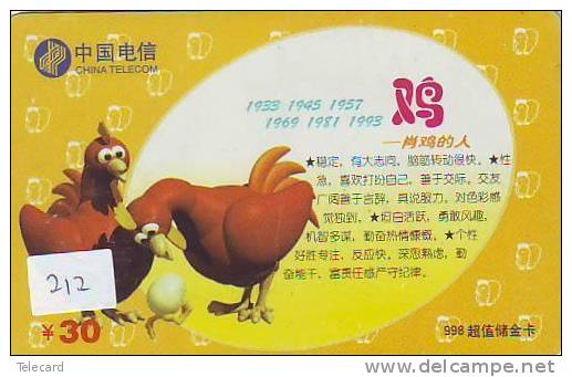 TELEFONKARTE HAHN COQ (212) ZODIAQUE * COCK PHONECARD HOROSCOPE * HAAN * * ROOSTER * DIERENRIEM * ZODIAC * HOROSCOOP - Sternzeichen