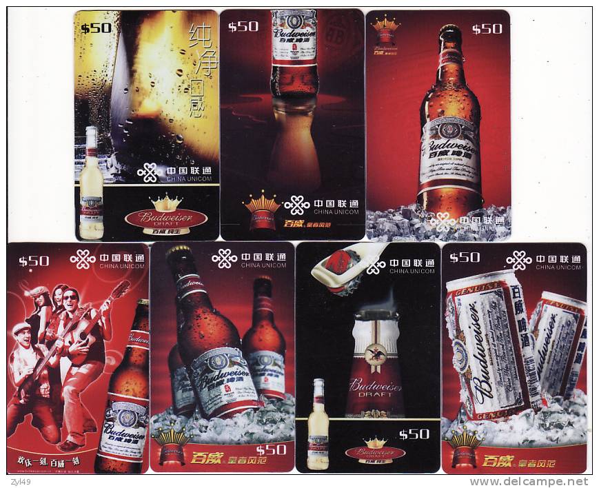 B04015 China Budweiser Beer 7pcs Rare - Alimentación