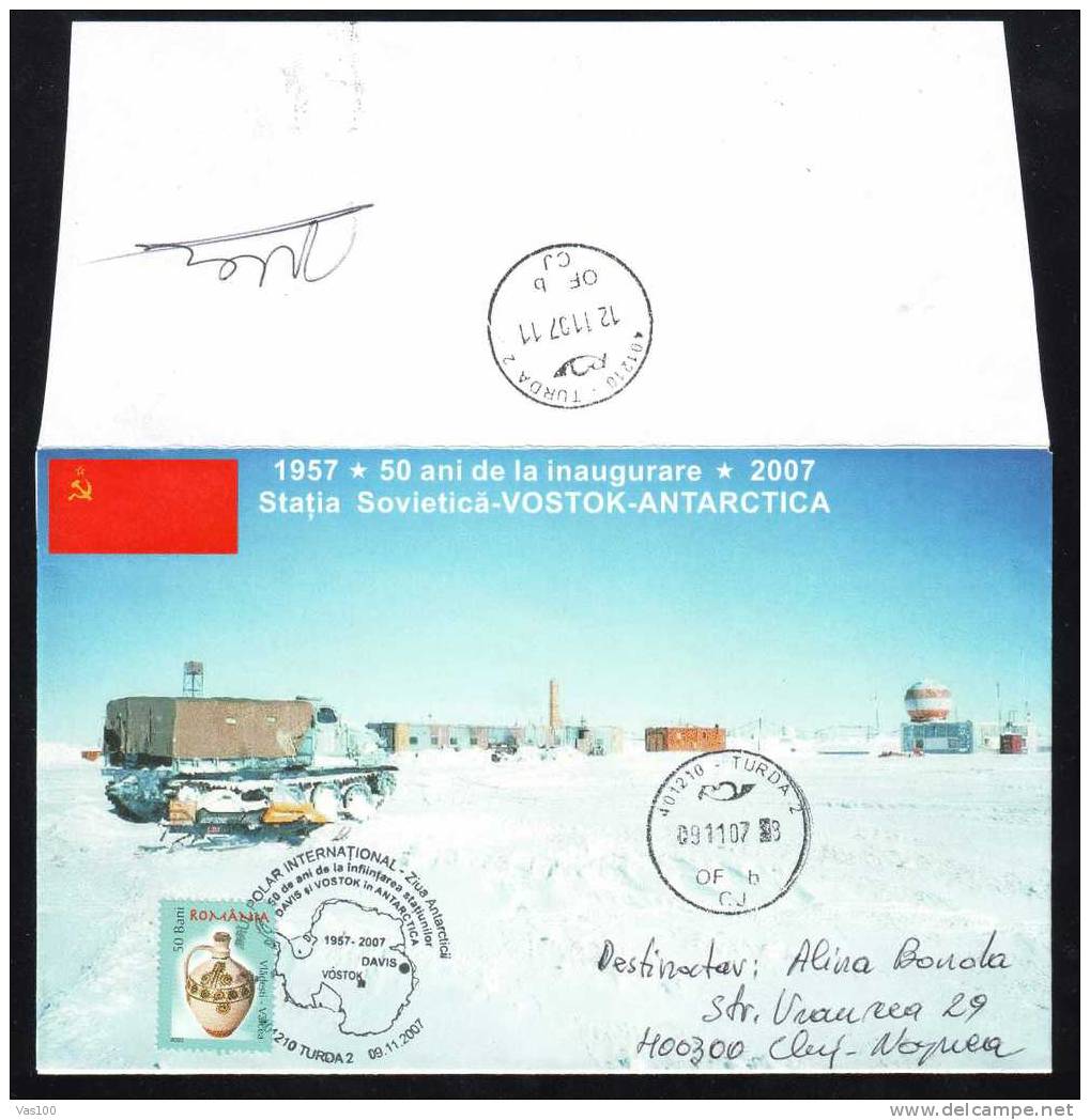 INTERNATIONAL POLAR YEAR RUSSIA STATION Base,VOSTOK-ANTARCTICA 1957-2007 COVER ANNIVERSARY. - International Polar Year