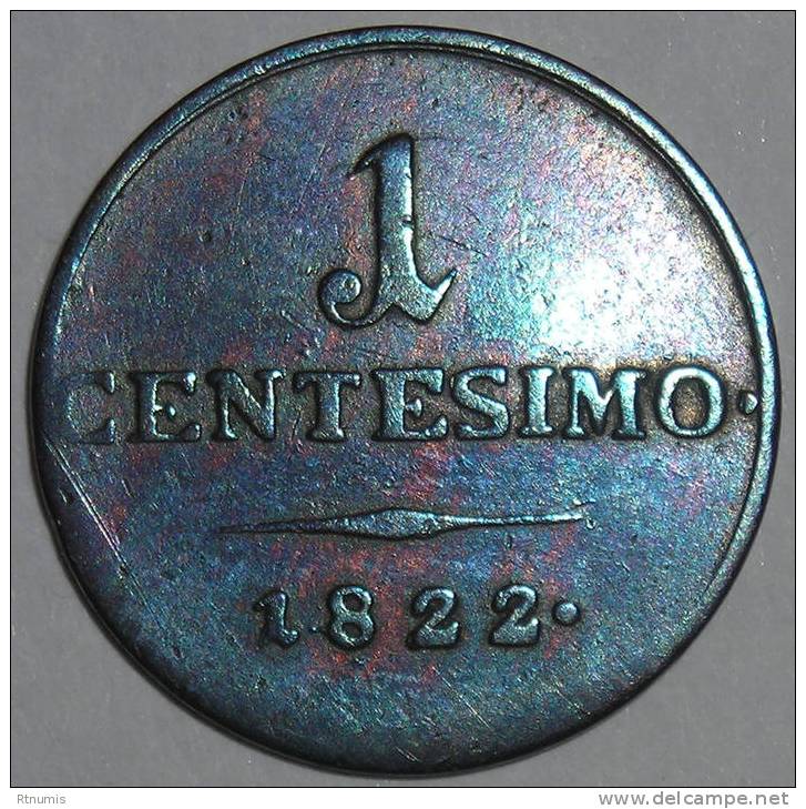 Italie Italia Lomardie Vénétie 1 Centesimo 1822 M - Lombardie-Vénétie