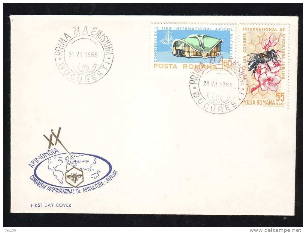 Romania - Bucharest 1965 FDC  Cover Congress  Apiculture - Bee Keeping,abeilles . - FDC