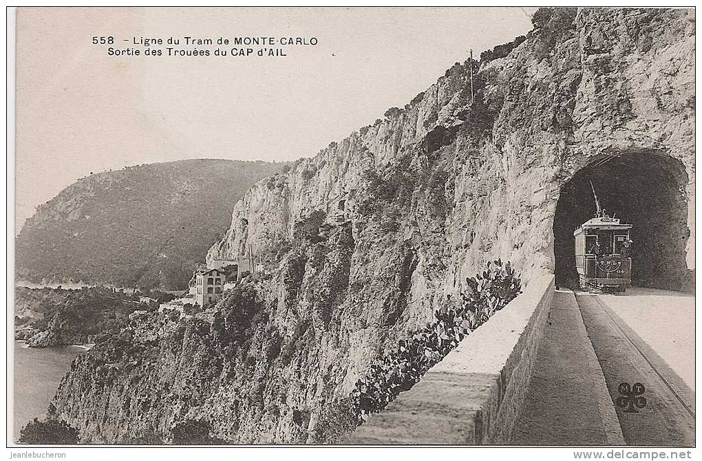 C  .P. A ( CAP D' AIL  " Ligne Du Tram De Monte Carlo  Sortie Des Trouées Du Cap  " Vue  Très  Rare     ) - Cap-d'Ail