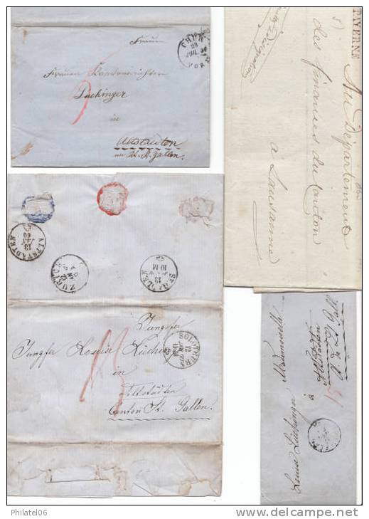 SUISSE   7 LETTRES ENTIERES   MARQUES POSTALES - ...-1845 Prephilately