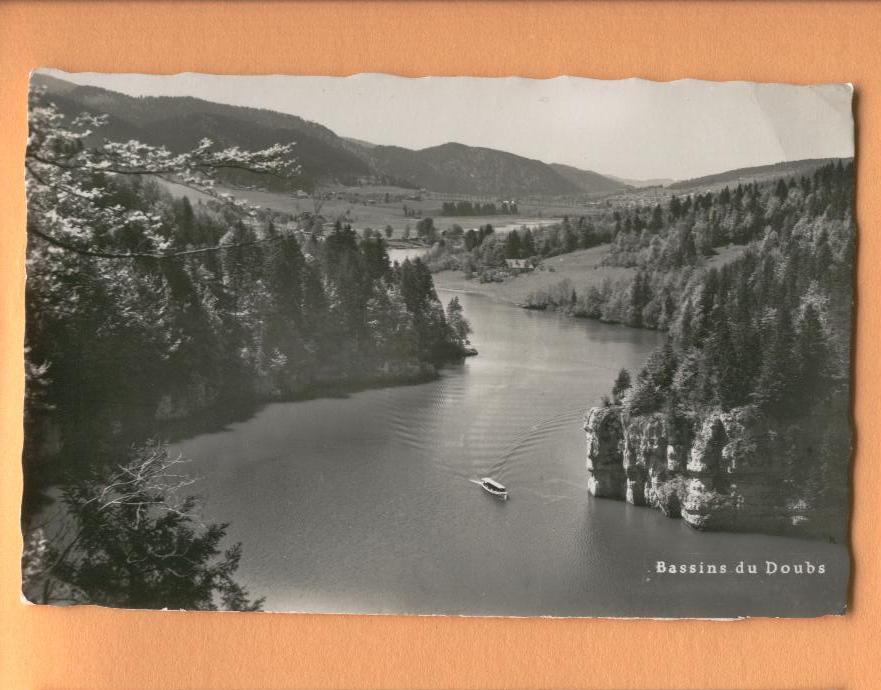 H193 Bassins Du Doubs, Bâteau.Cachet Les Brenets 1955 Vers Baulmes. Jeanneret 662 - Les Brenets