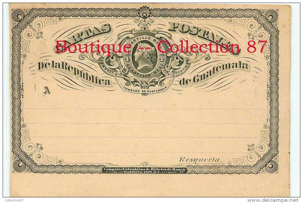 GUATEMALA - ENTIER POSTAL - BEAUTIFUL FAIXA CARTAO POSTAL - DOS VISIBLE - Guatemala