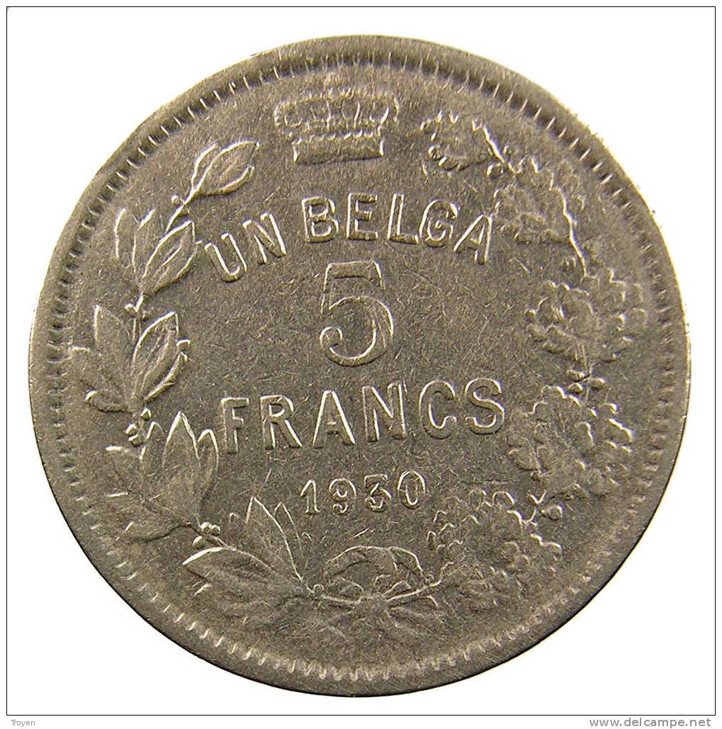 5 Francs - Un Belga - 1930 - TB+ - 5 Francs & 1 Belga