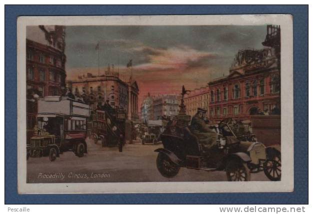 CP PICCADILLY CIRCUS LONDON - THE MILTON POST CARD - BEAUTIFUL ANIMATION TRUCKS CARS - Piccadilly Circus