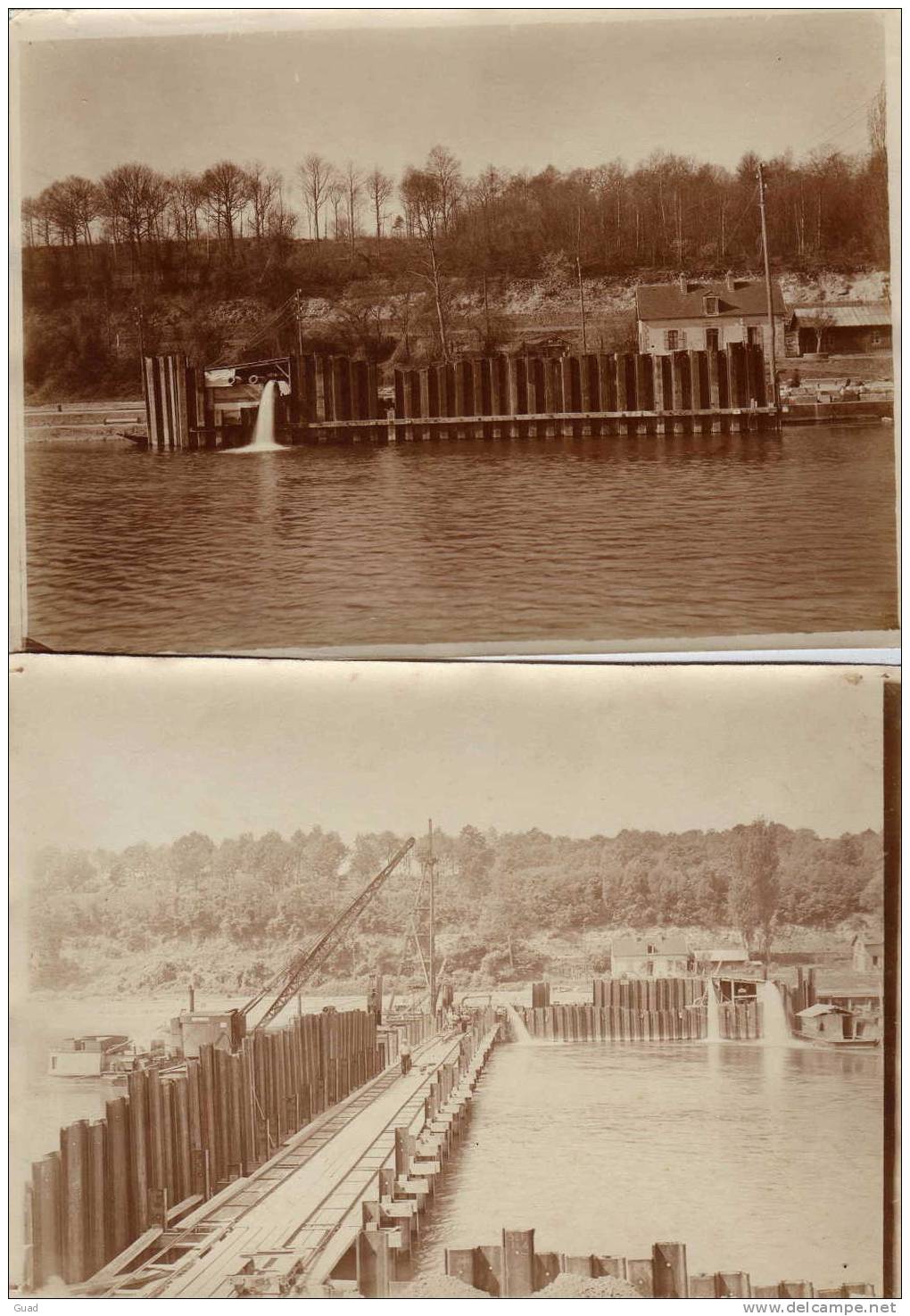 LA MEE SUR SEINE - CONSTRUCTION DU BARRAGE DES "VIVES-EAUX" 16 Photos TOUTES LEGENDEES AU VERSO  Taille 18X13 - Le Mee Sur Seine