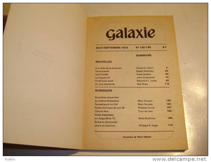 LIVRE / GALAXIE  N°135 + 136 DE ETE 1975 / ED OPTA / TRES BEL ETAT - Fiction